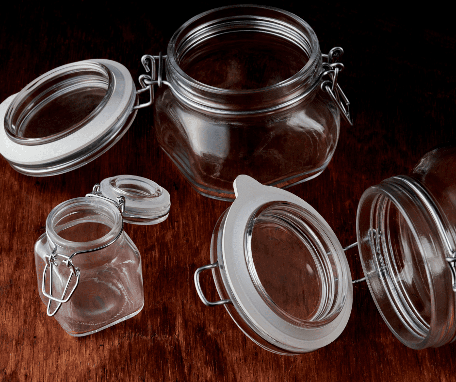 jars with plastic seals